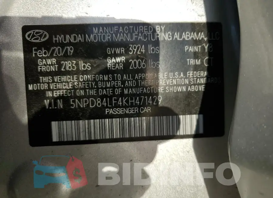 5NPD84LF4KH471429 Photo# 12