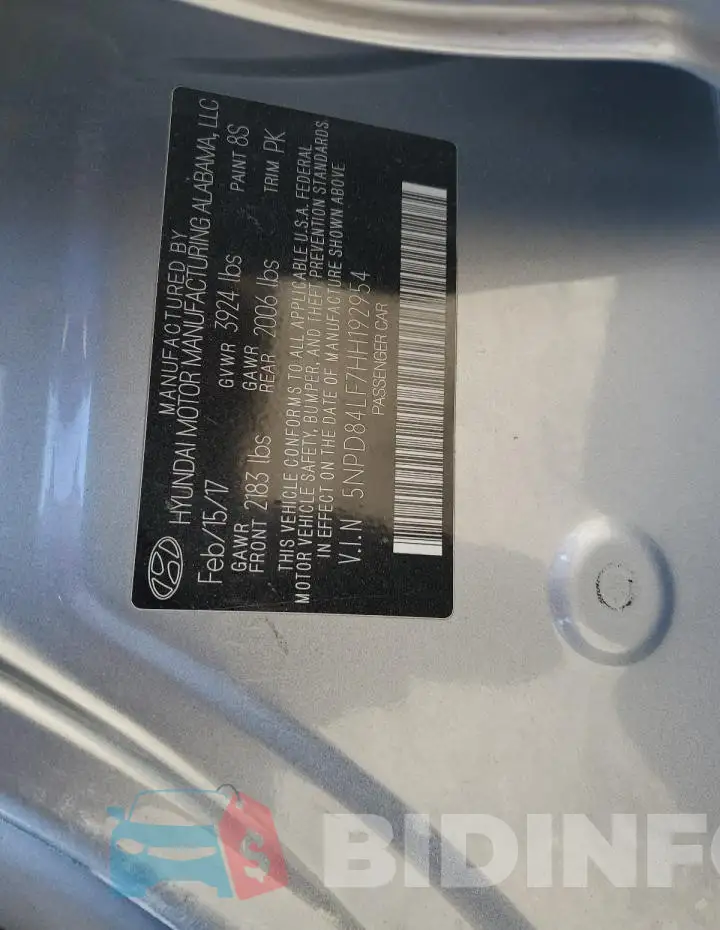 5NPD84LF7HH192954 Photo# 12