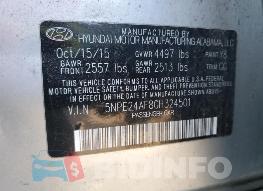 5NPE24AF8GH324501 Photo# 12
