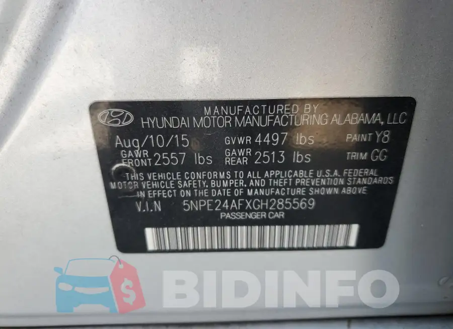 5NPE24AFXGH285569 Photo# 12