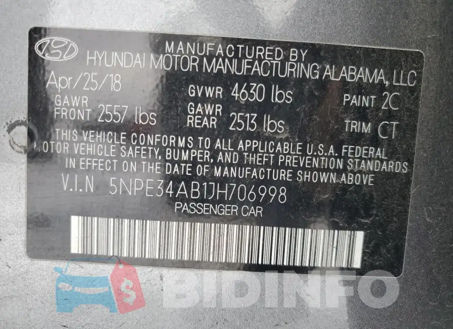 5NPE34AB1JH706998 Photo# 12