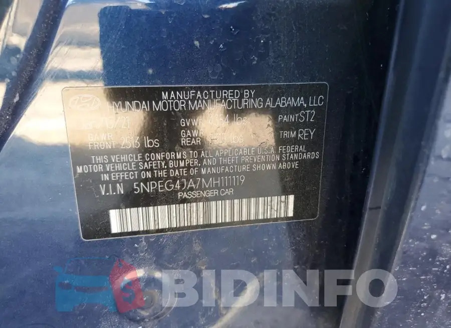 5NPEG4JA7MH111119 Photo# 12