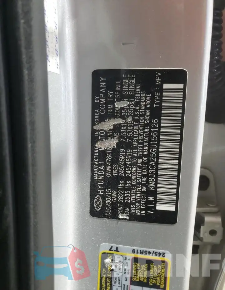 KM8J3CA25GU156126 Photo# 13