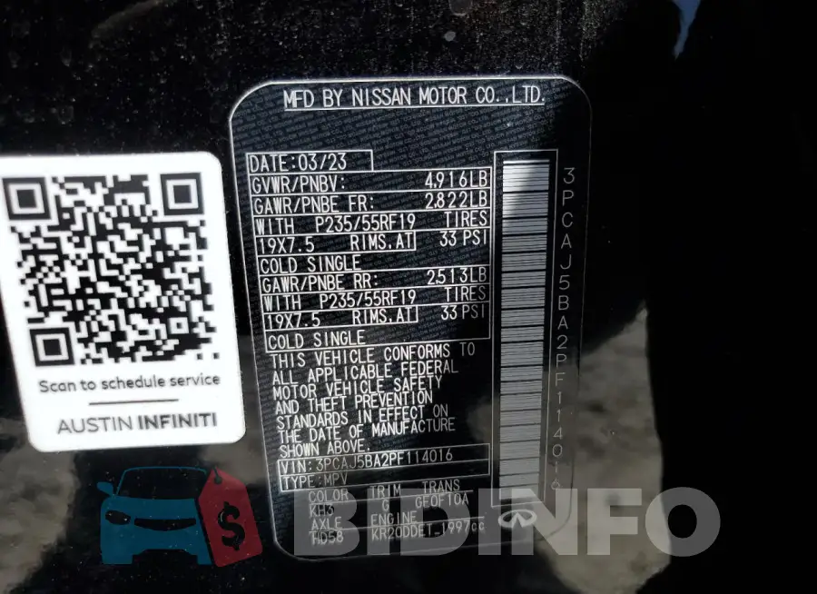 3PCAJ5BA2PF114016 Photo# 13