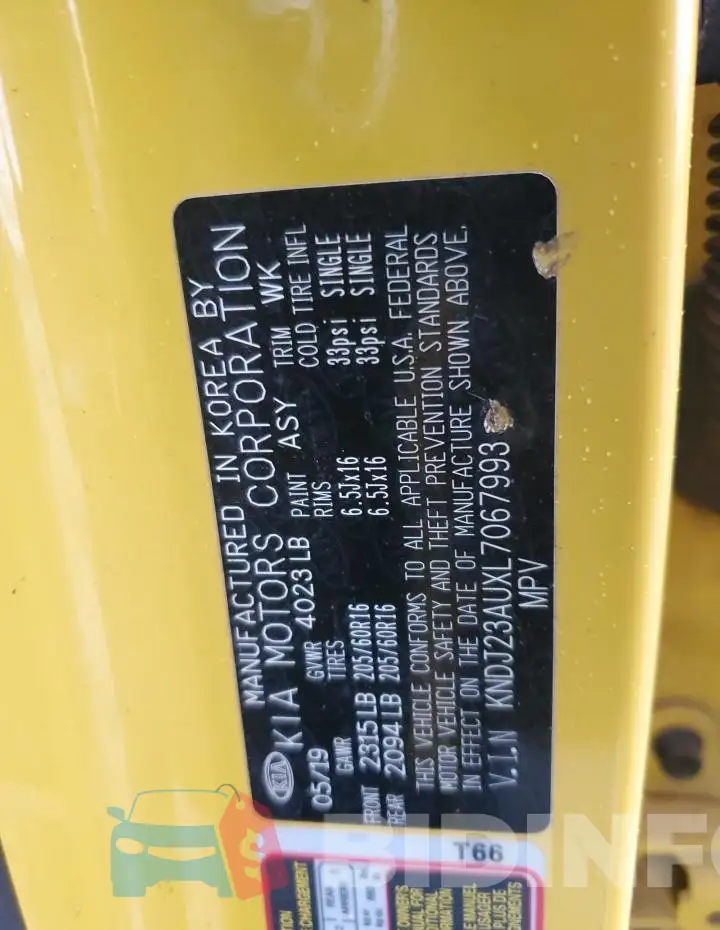 KNDJ23AUXL7067993 Photo# 12