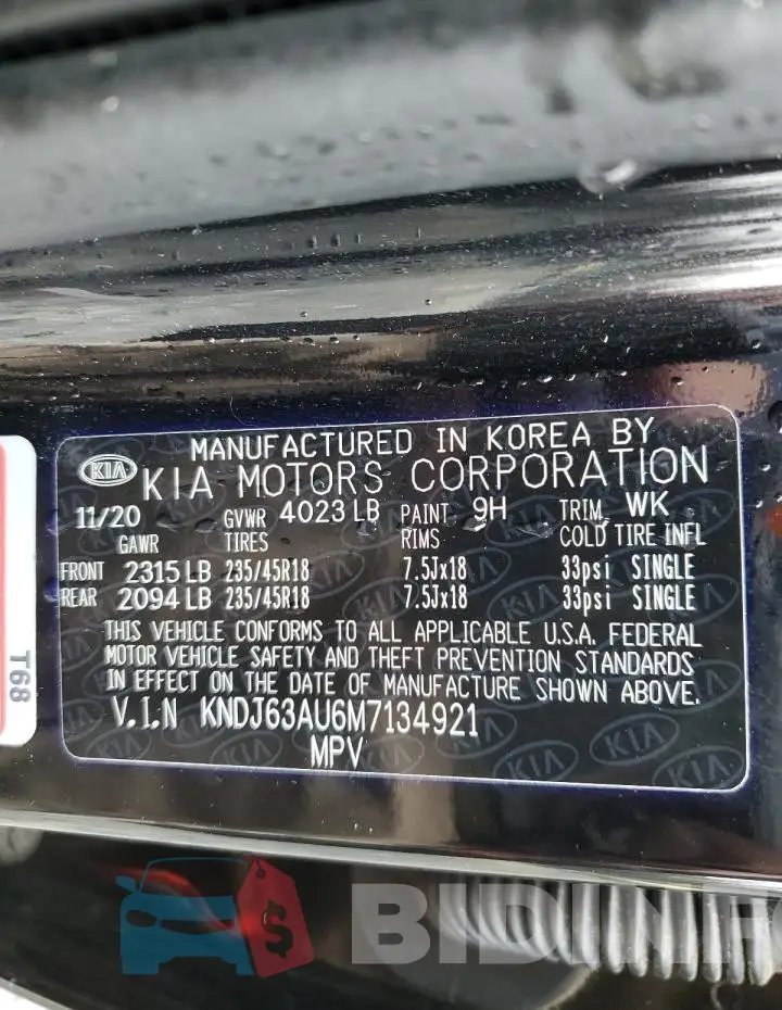 KNDJ63AU6M7134921 Photo# 13