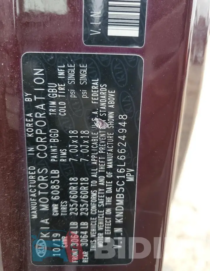 KNDMB5C16L6624948 Photo# 13