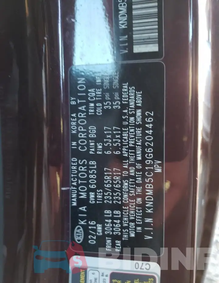 KNDMB5C19G6204462 Photo# 13