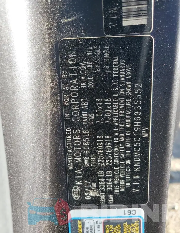 KNDMC5C19H6335552 Photo# 13