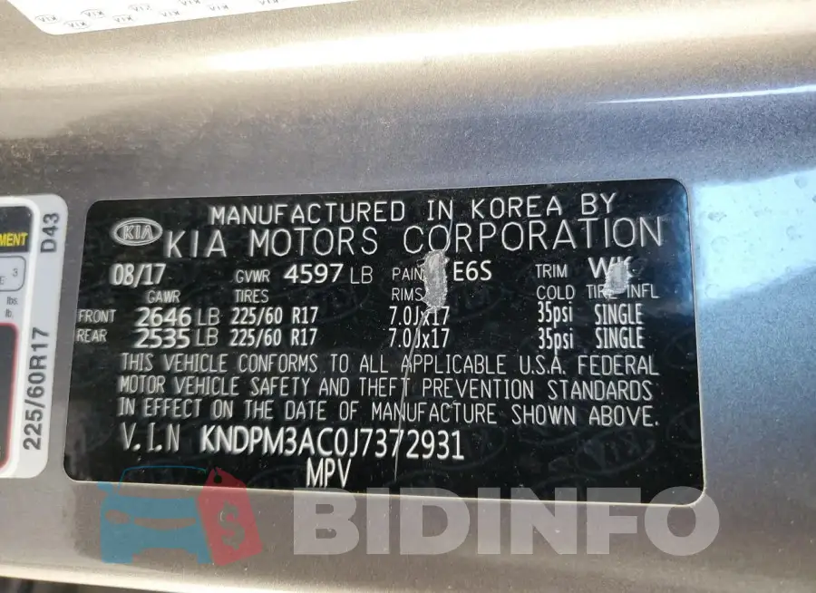 KNDPM3AC0J7372931 Photo# 13