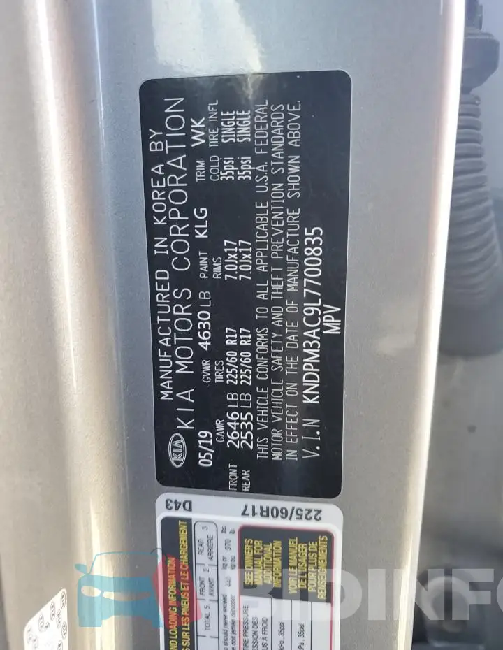 KNDPM3AC9L7700835 Photo# 13