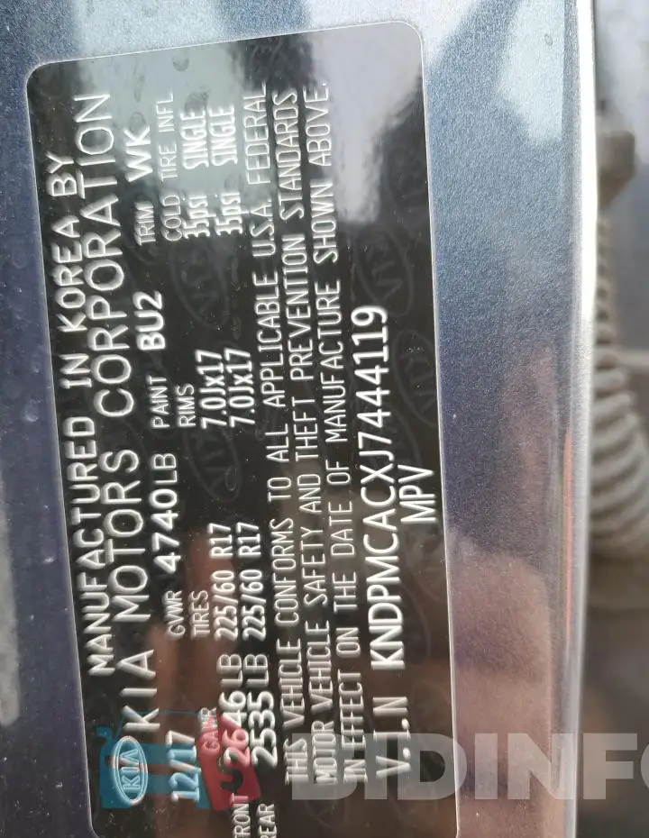KNDPMCACXJ7444119 Photo# 12