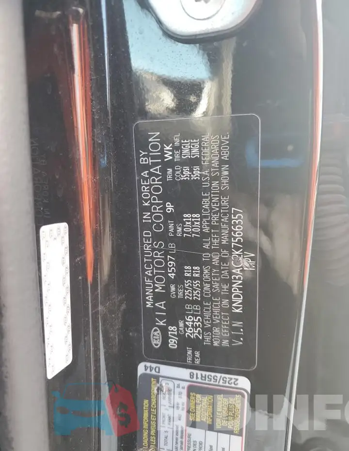KNDPN3AC2K7566357 Photo# 13