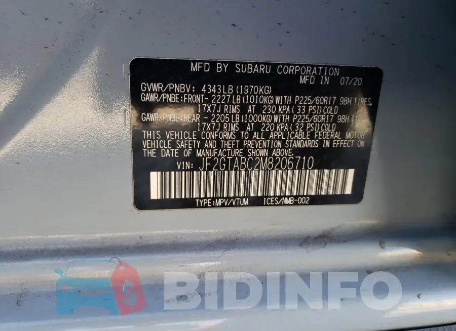 JF2GTABC2M8206710 Photo# 13
