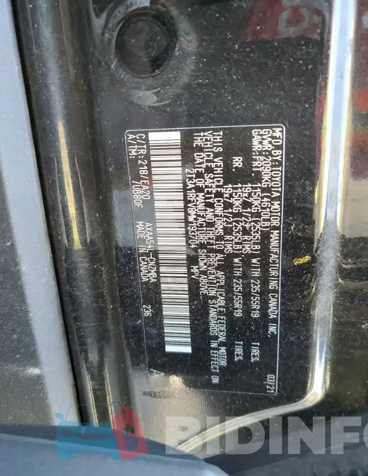 2T3A1RFV8MW193704 Photo# 13