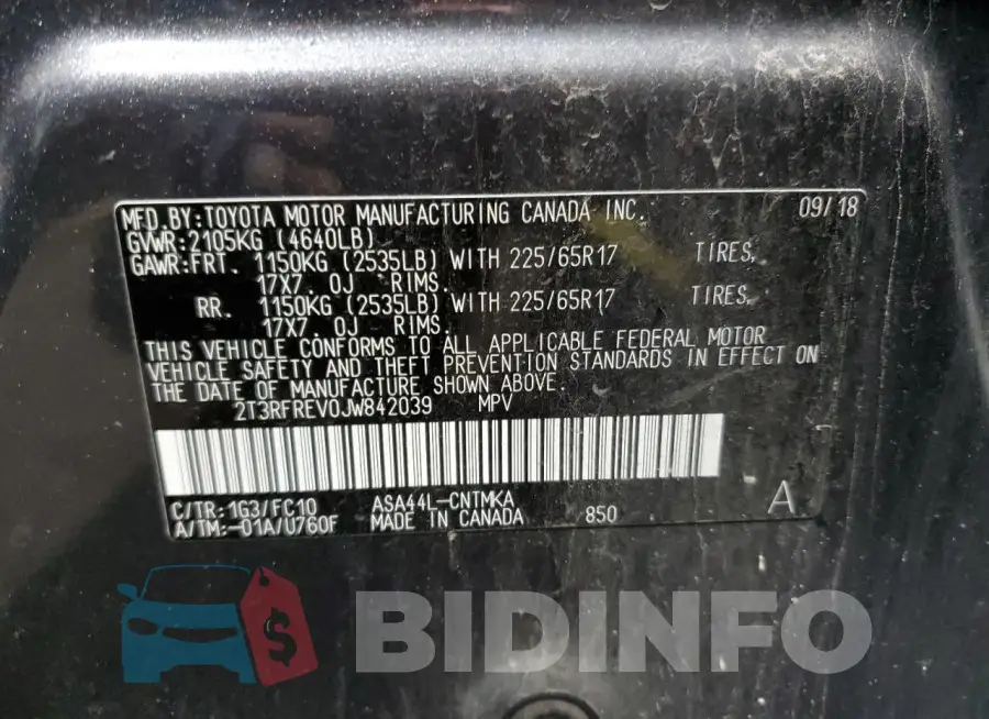 2T3RFREV0JW842039 Photo# 14