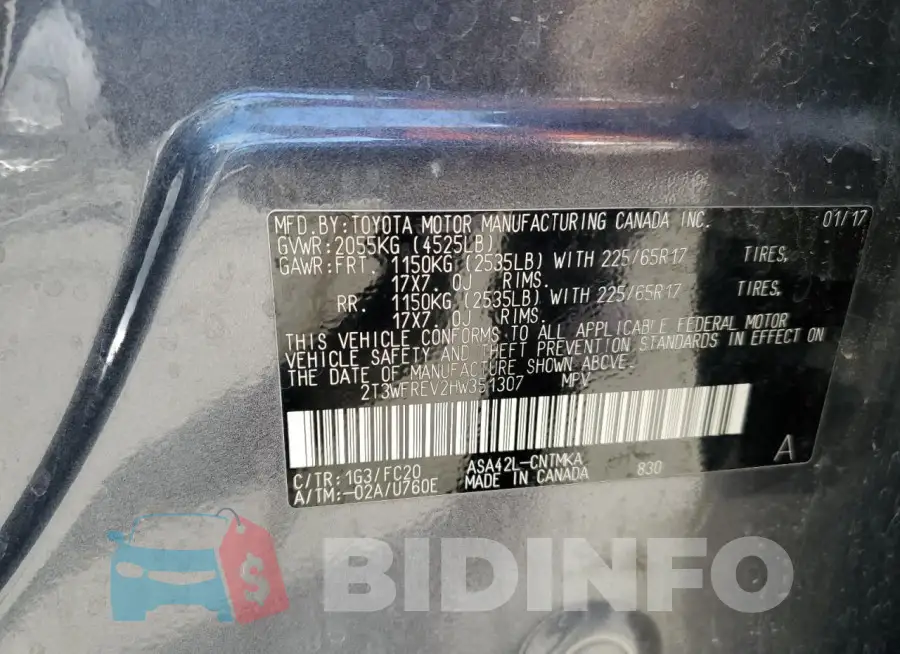 2T3WFREV2HW351307 Photo# 13
