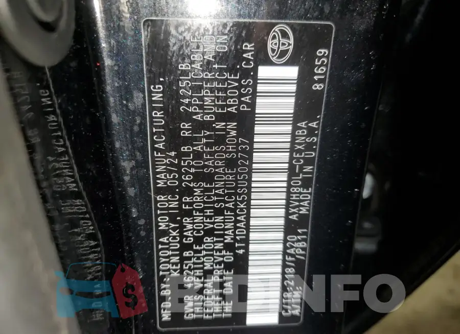4T1DAACK5SU502737 Photo# 12
