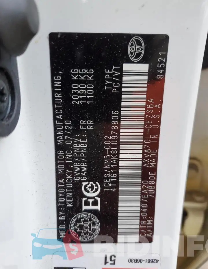 4T1G11AK8LU978806 Photo# 13