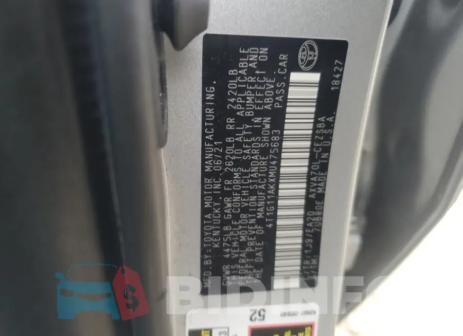 4T1G11AKXMU475683 Photo# 12