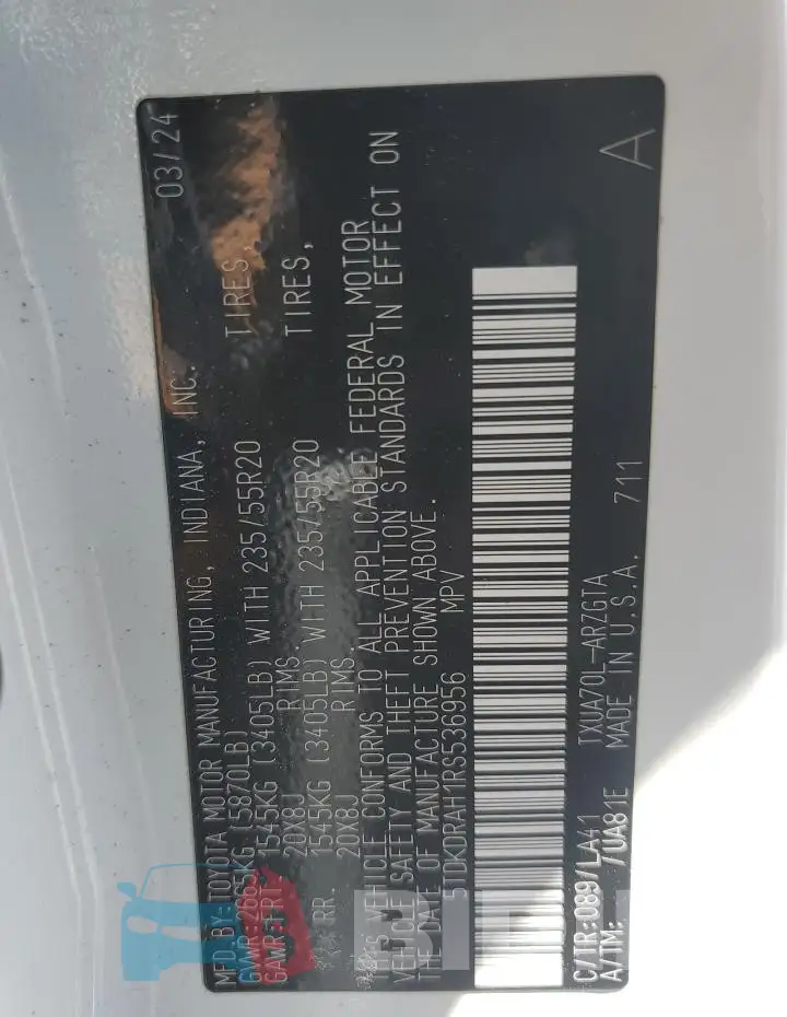 5TDKDRAH1RS536956 Photo# 13