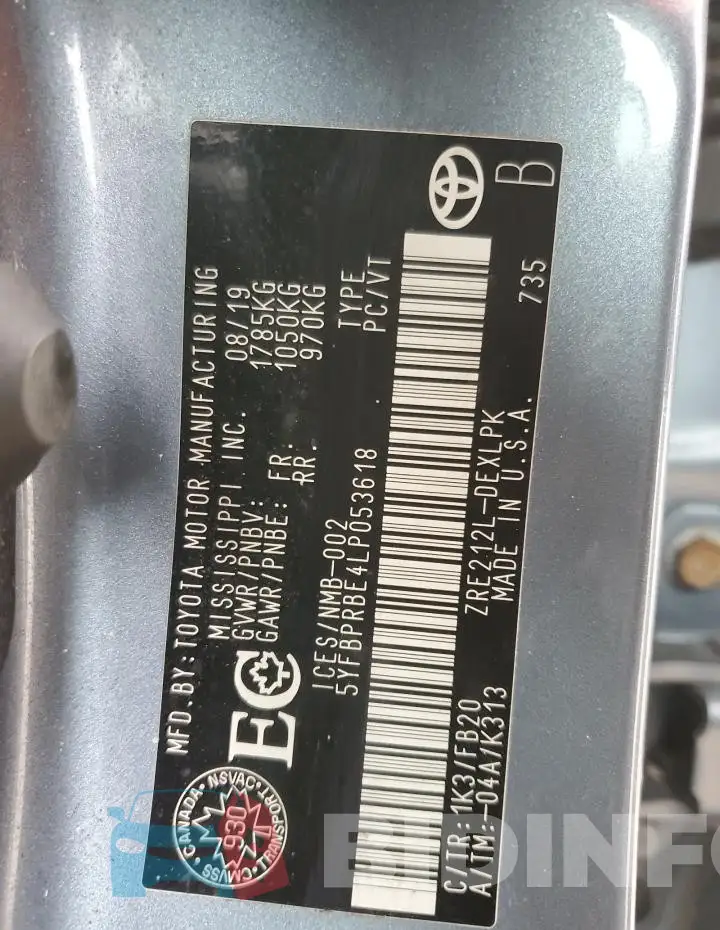 5YFBPRBE4LP053618 Photo# 12