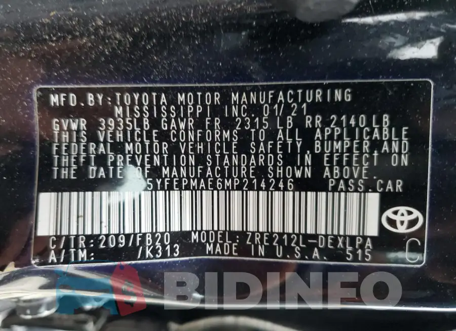 5YFEPMAE6MP214246 Photo# 13