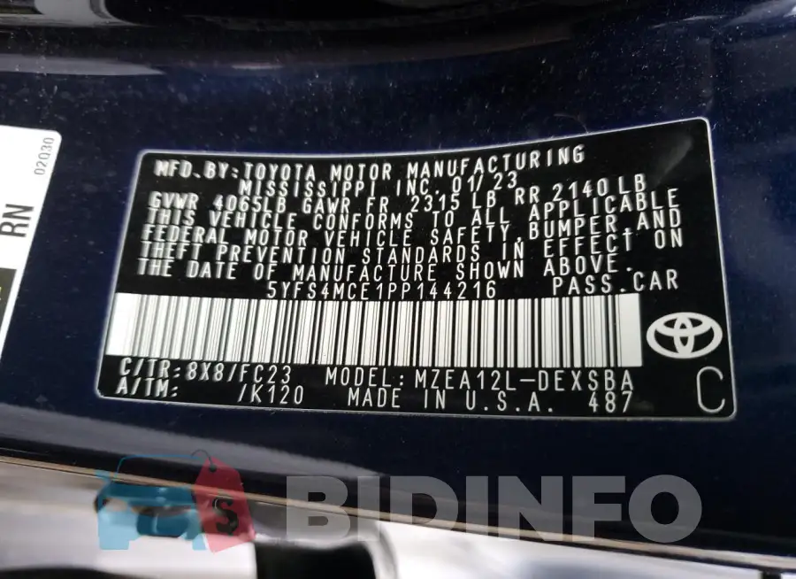 5YFS4MCE1PP144216 Photo# 13