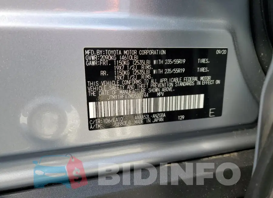 JTMY1RFV7MD522744 Photo# 13