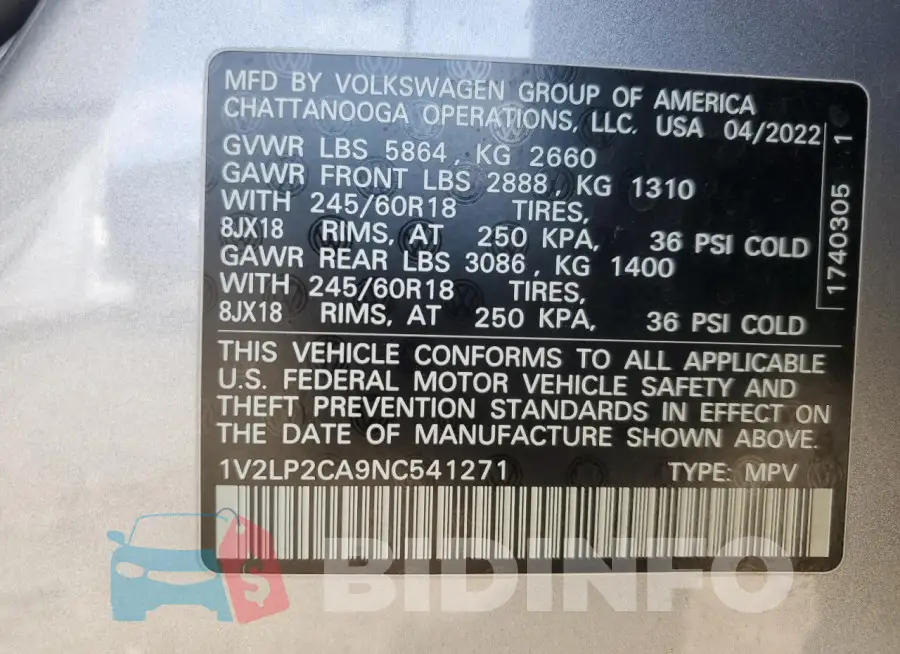 1V2LP2CA9NC541271 Photo# 14