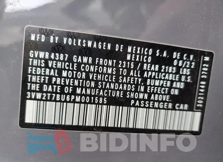 3VW2T7BU6PM001585 Photo# 12