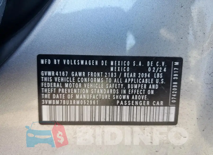 3VWBM7BUXRM052961 Photo# 12