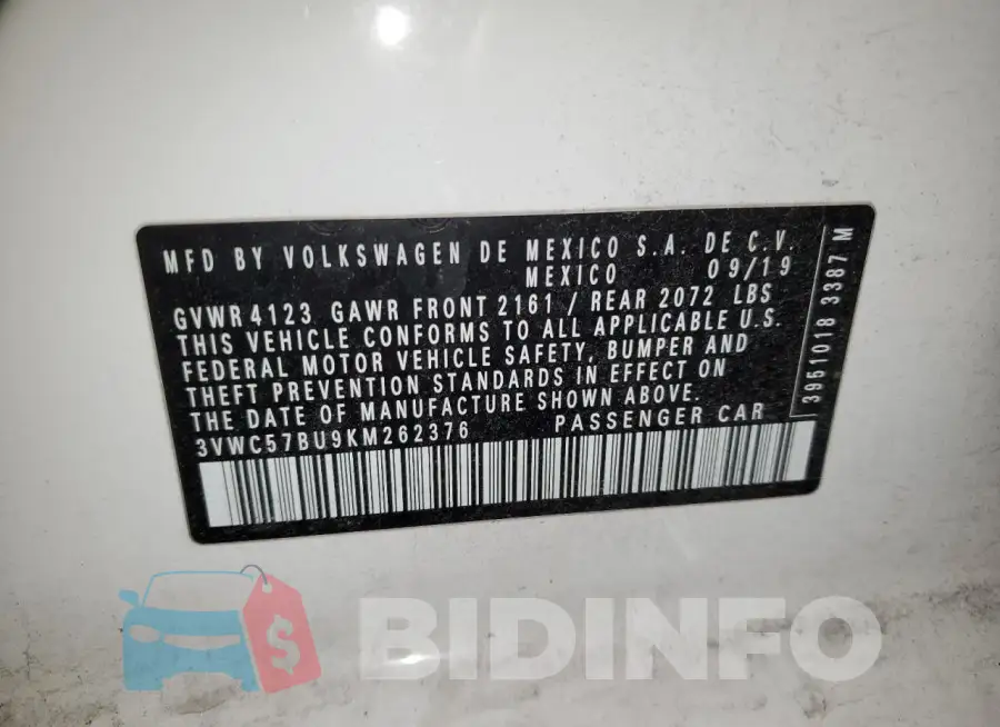 3VWC57BU9KM262376 Photo# 12