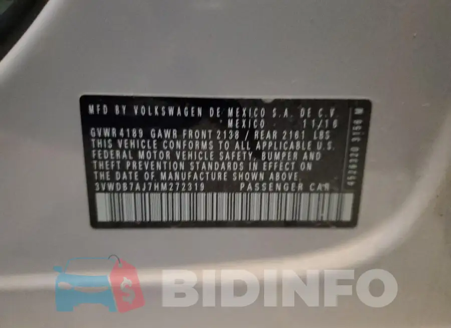 3VWDB7AJ7HM272319 Photo# 12