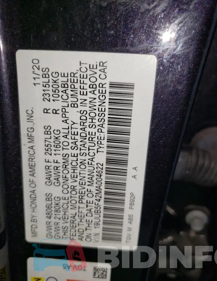19UUB5F42MA004622 Photo# 12