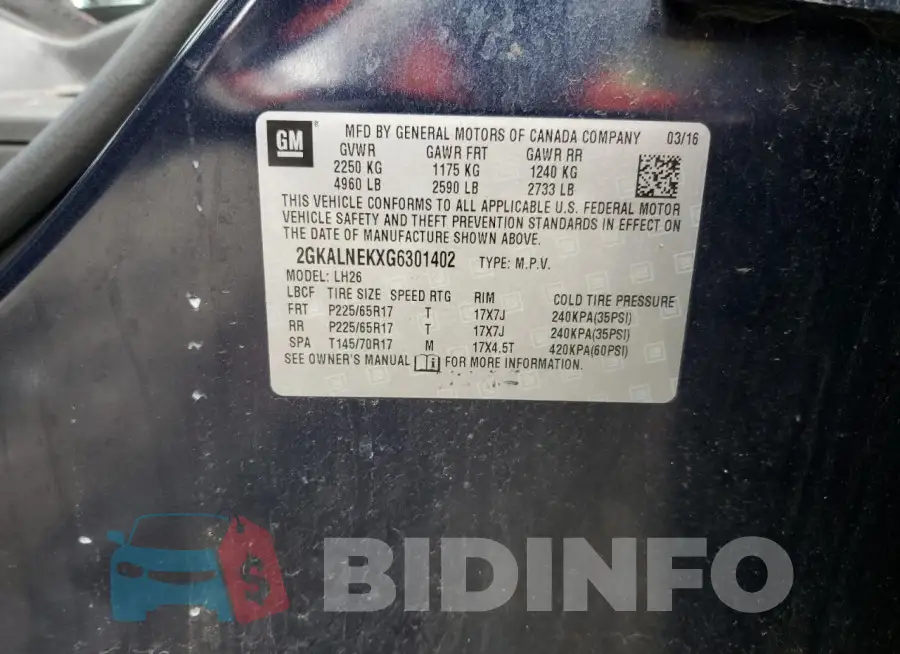 2GKALNEKXG6301402 Photo# 12