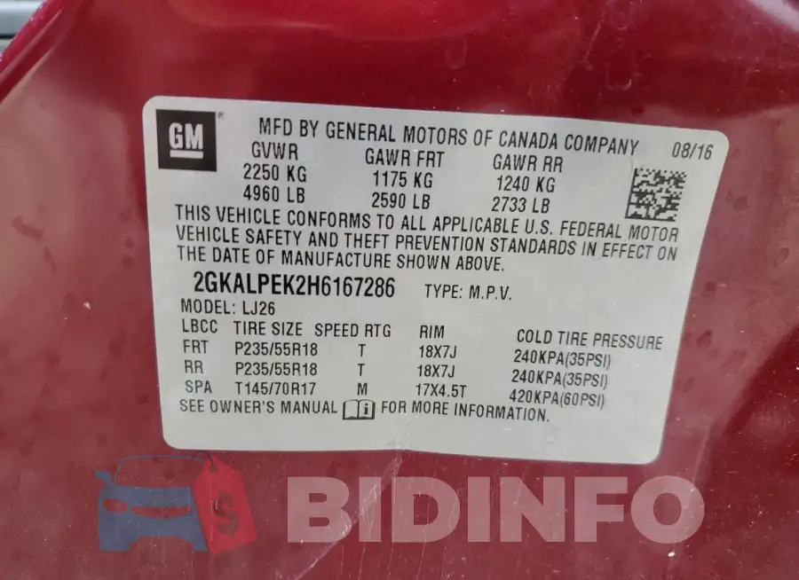 2GKALPEK2H6167286 Photo# 13