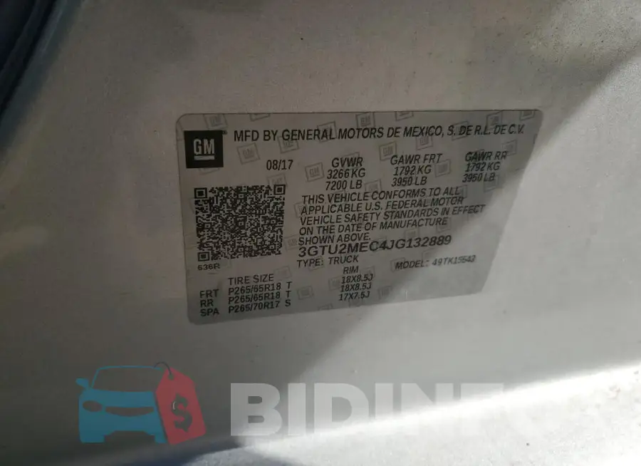 3GTU2MEC4JG132889 Photo# 12