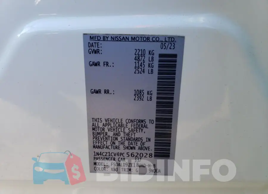 1N4CZ1CV4PC562028 Photo# 12