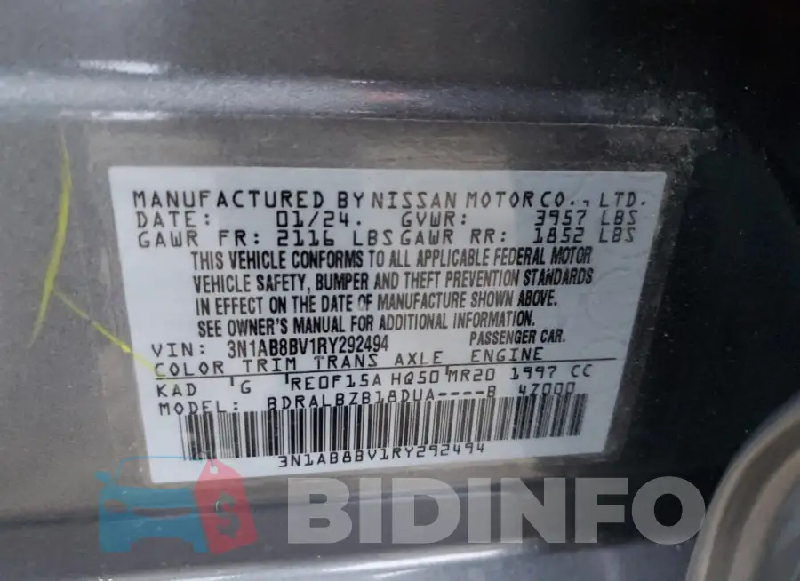 3N1AB8BV1RY292494 Photo# 12