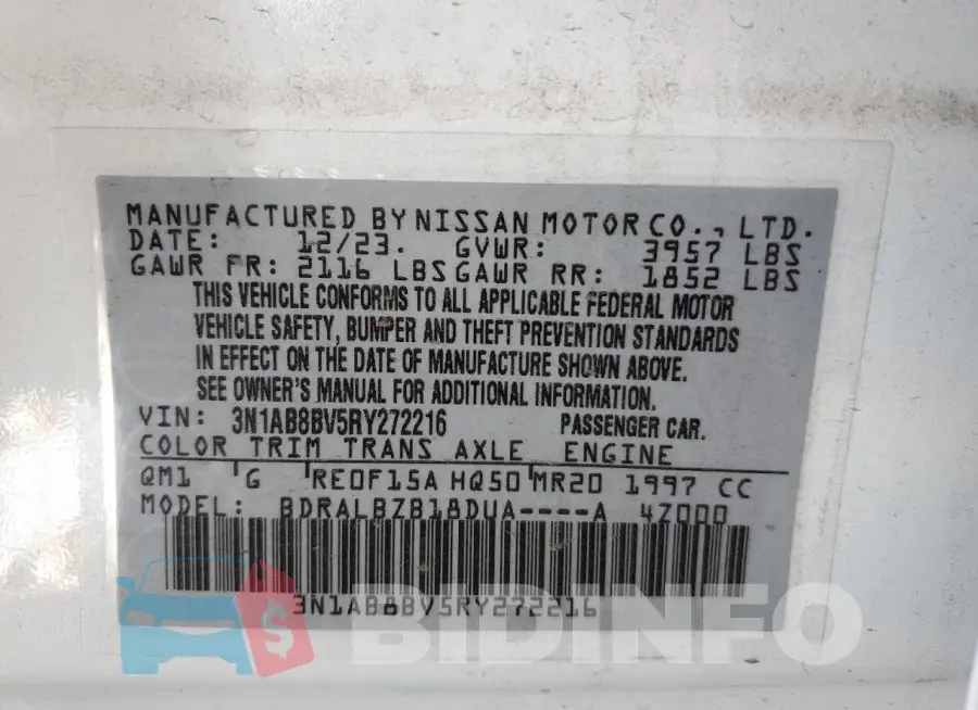 3N1AB8BV5RY272216 Photo# 13