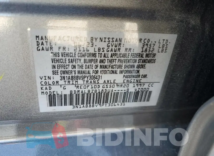 3N1AB8BV9PY306431 Photo# 12