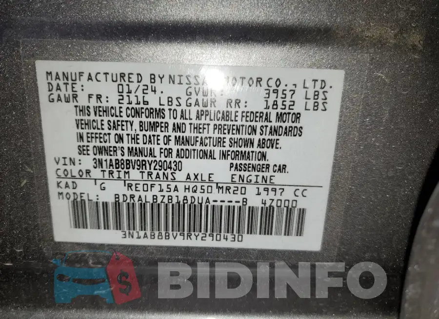 3N1AB8BV9RY290430 Photo# 13