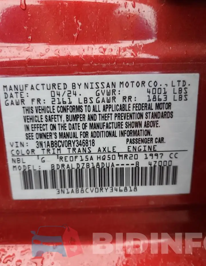 3N1AB8CV0RY346818 Photo# 12