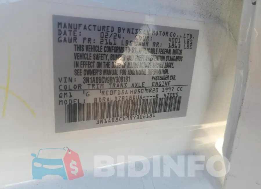 3N1AB8CV9RY308181 Photo# 12