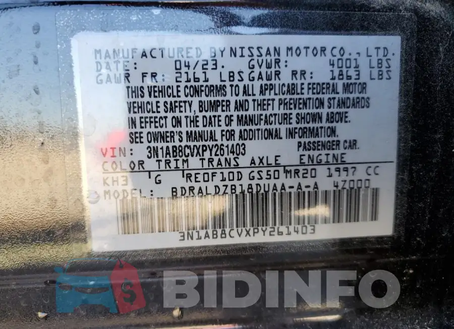 3N1AB8CVXPY261403 Photo# 12