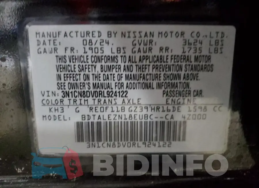 3N1CN8DV0RL924122 Photo# 12