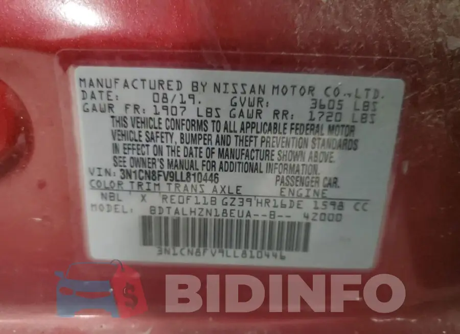 3N1CN8FV9LL810446 Photo# 12