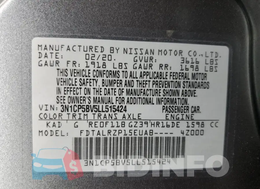 3N1CP5BV5LL515424 Photo# 13