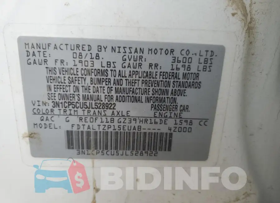 3N1CP5CU5JL528922 Photo# 13